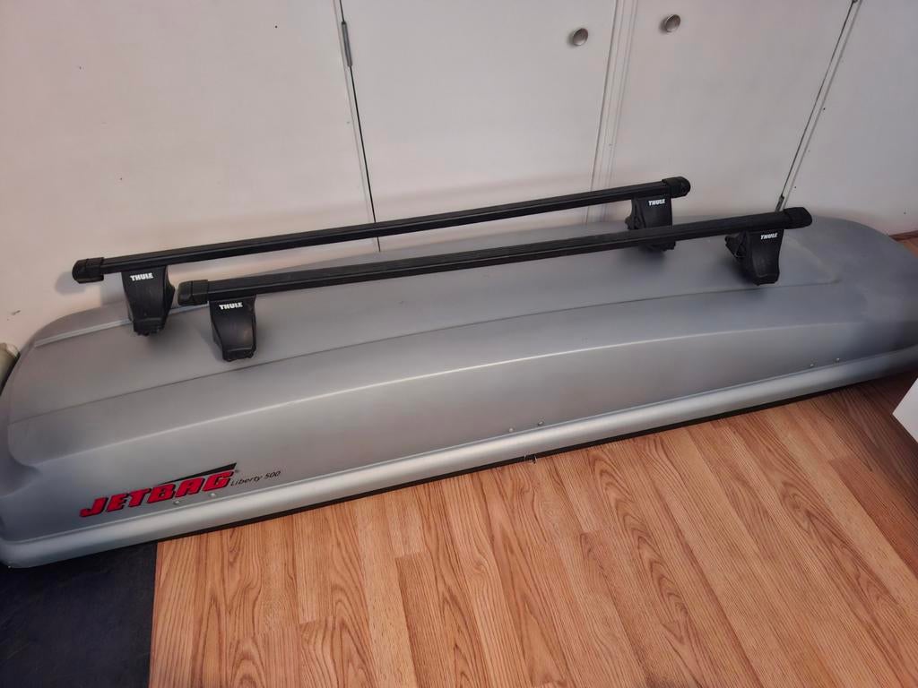 Jetbag Liberty 500 Dakkoffer met Thule Dakdragers, Auto diversen, Ophalen, Gebruikt