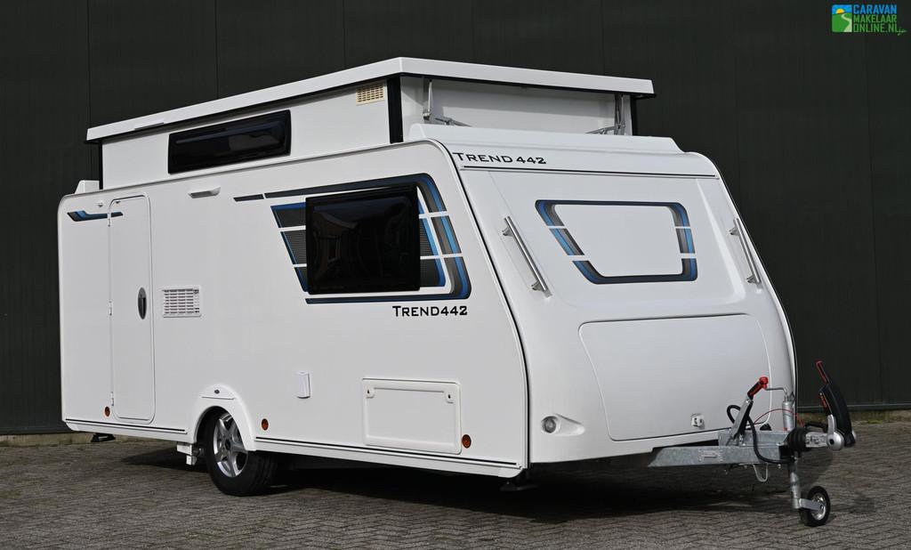 Trigano Trend 442 '25 Mover|Voortent|Fietsdrager|Elek.Hefdak, Caravans en Kamperen, Overige merken, Ringverwarming, 4 tot 5 meter