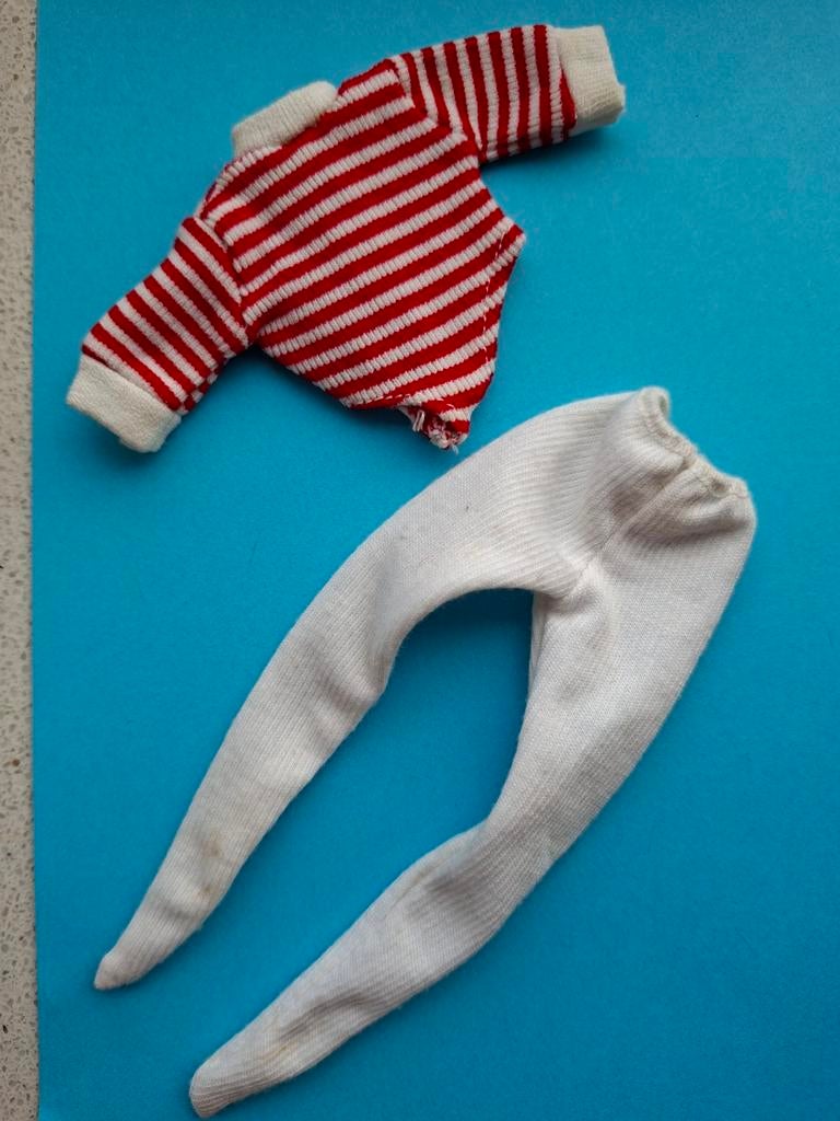 Barbie vintage Sindy Fleur doll Rood witte Outfit, Ophalen of Verzenden, Barbie