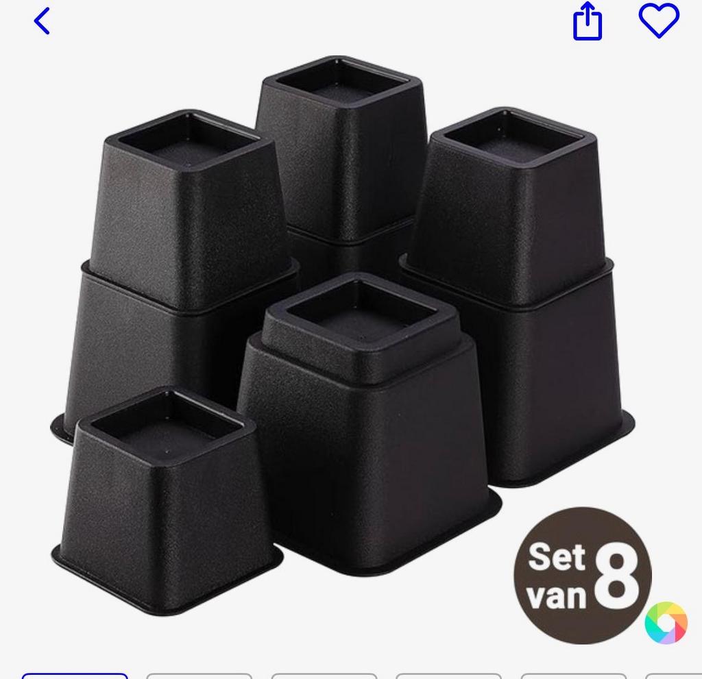 Bedverhogers / Meubelverhogers - Set van 8, Overige materialen, Gebruikt, Eenpersoons, Zwart