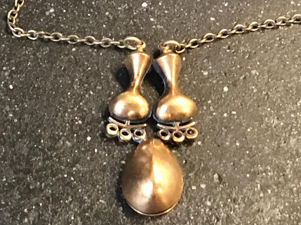 Vintage bronzen ketting Jorma Laine Finland 1970, Ophalen of Verzenden, Zo goed als nieuw, Bruin, Overige materialen