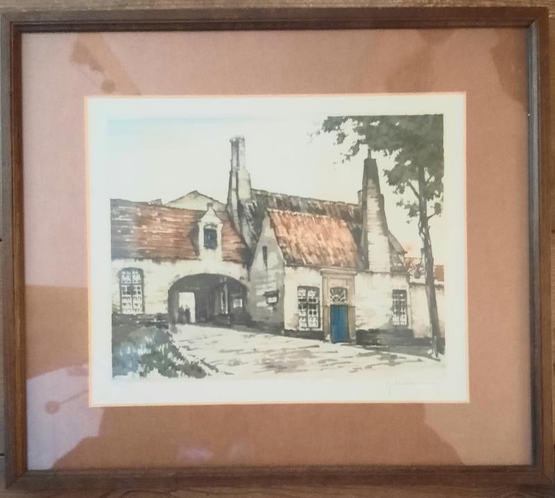 Ets van Roger Hebbelinck, Ophalen of Verzenden, Ets, Gesigneerd