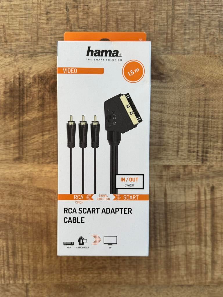 Hama Videokabel Scart-stekker - 3 cinch-stekker 1,5 m, Audio, Tv en Foto, Audiokabels en Televisiekabels, Ophalen of Verzenden
