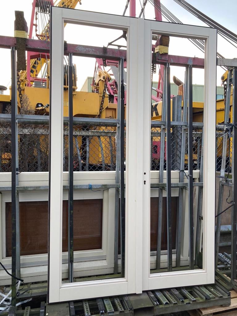 Deuren dubbel er kan glas/ hout in 240 hoog 175 breed, Doe-het-zelf en Verbouw, Kozijnen en Schuifpuien, Ophalen, Zo goed als nieuw