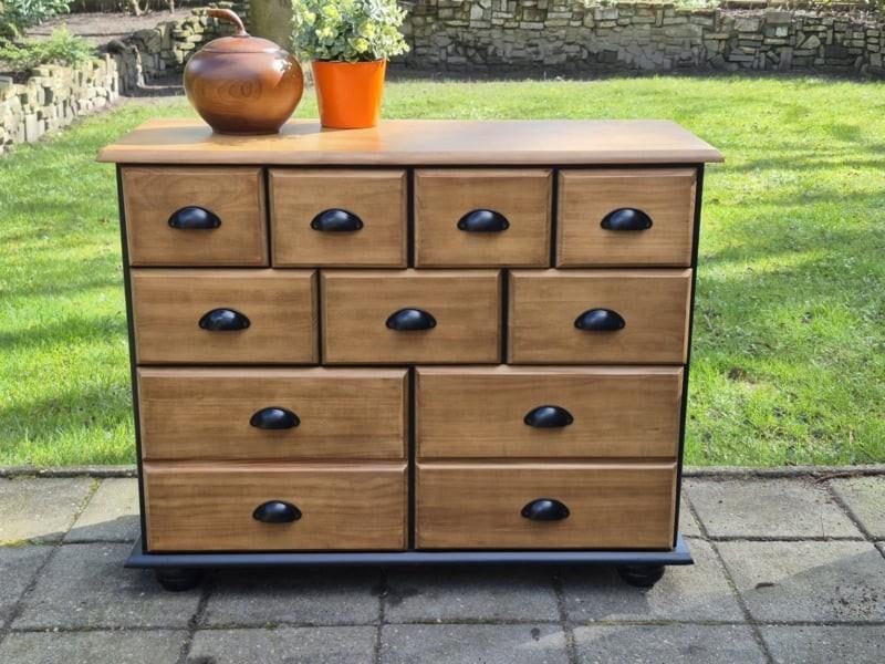 Vintage ladekast,  geheel gerestyled, Ophalen, ., Zo goed als nieuw, .