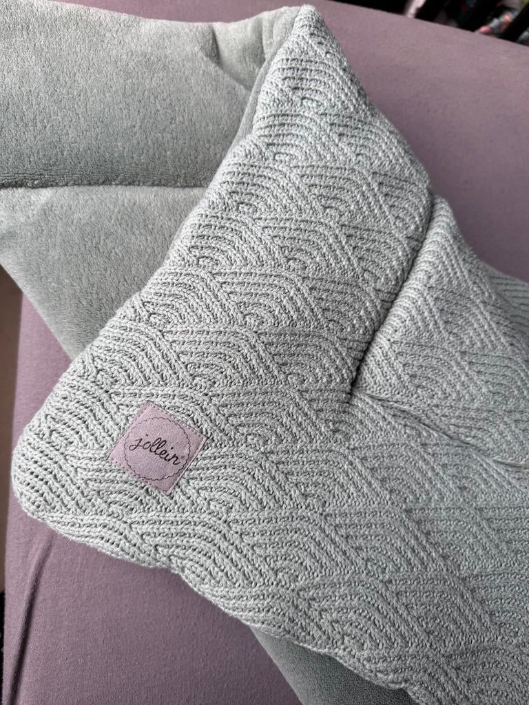 Jollein River Knit Boxkleed Ash Green 80x100 cm, Verzenden, Zo goed als nieuw