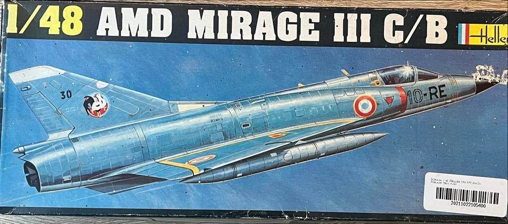 Heller Mirage III C/B Vintage Modelvliegtuig 1/48, Gebruikt, Ophalen of Verzenden, Groter dan 1:72, Vliegtuig