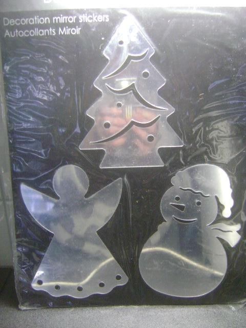 decoratie spiegel stickers ( nieuw ) figuren 17 cm, Diversen, Kerst, Ophalen of Verzenden, Nieuw