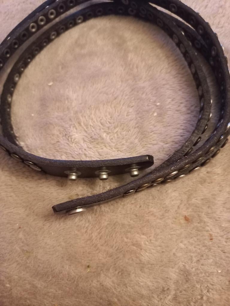 Vintage cothic punk donkerbruine halsband, Ophalen of Verzenden, Bruin, 80 tot 90 cm