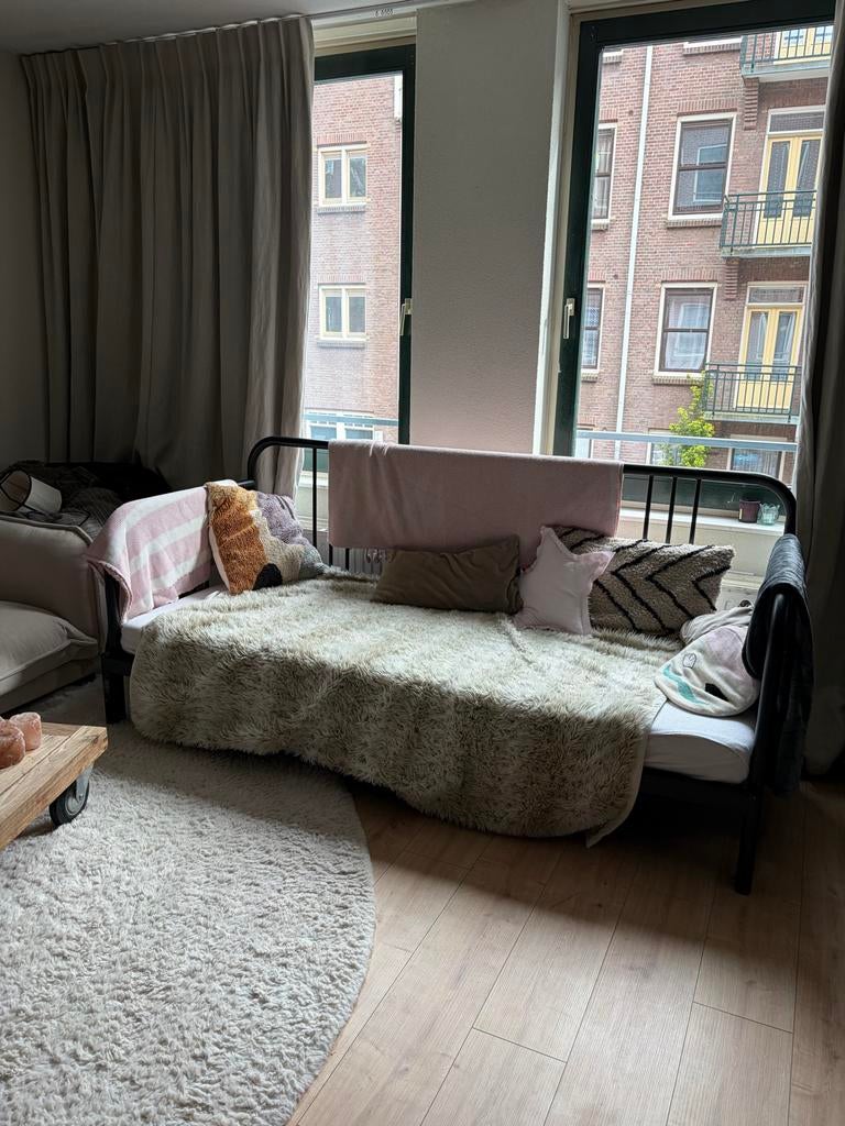 IKEA Fyresdal bedbank met 1 matras, Ophalen, Gebruikt, Eenpersoons, Zwart