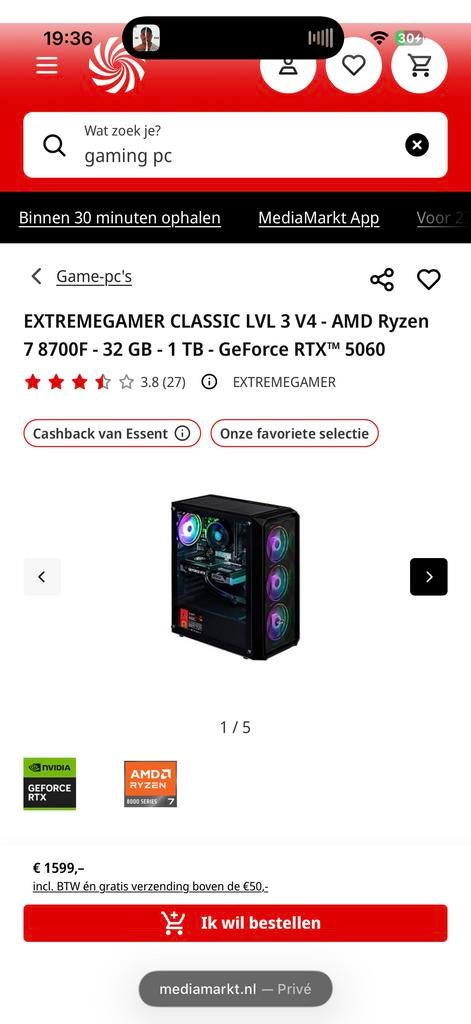 Gaming PC te koop - Topstaat, 32 GB, Ophalen of Verzenden, Zo goed als nieuw, Gaming