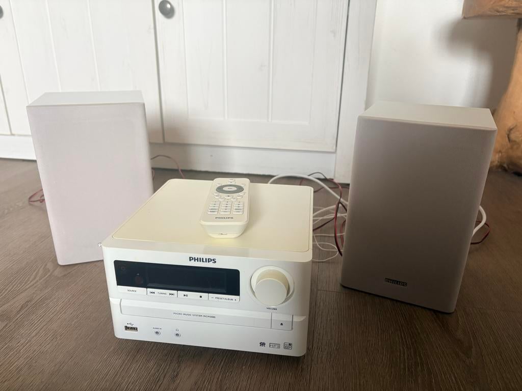 Philips micro muzieksysteem met speakers + afstandsbediening, Ophalen of Verzenden, Gebruikt, Radio, Met cd-speler