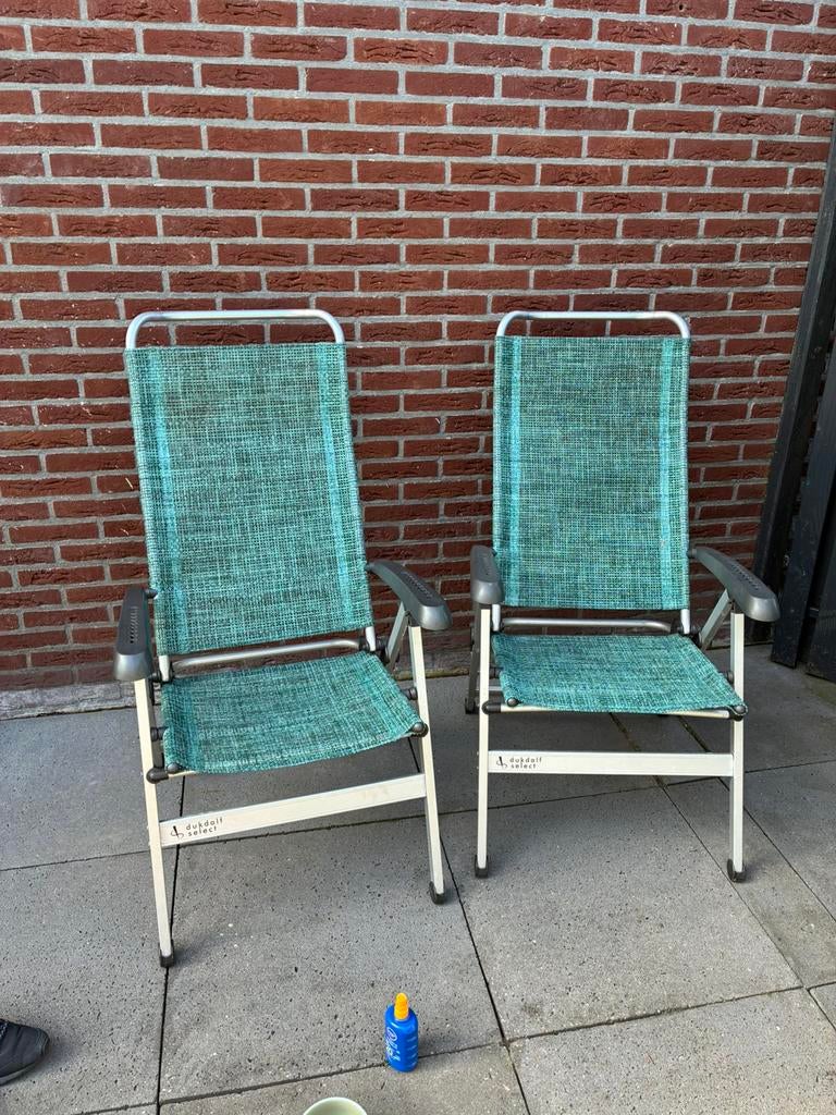 2 Dukdalf Select aluminium campingstoelen verstelbaar, Ophalen of Verzenden, Zo goed als nieuw, Campingstoel