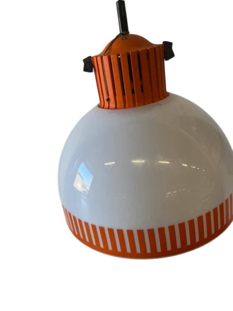 vintage oranje space age hanglamp / luster, Ophalen, Gebruikt, Kunststof, Minder dan 50 cm