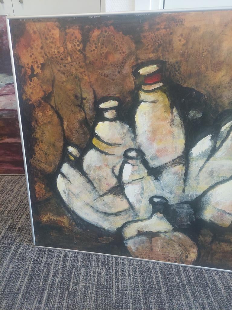 Schilderij acryl op papier Kees van der Wal, Ophalen of Verzenden