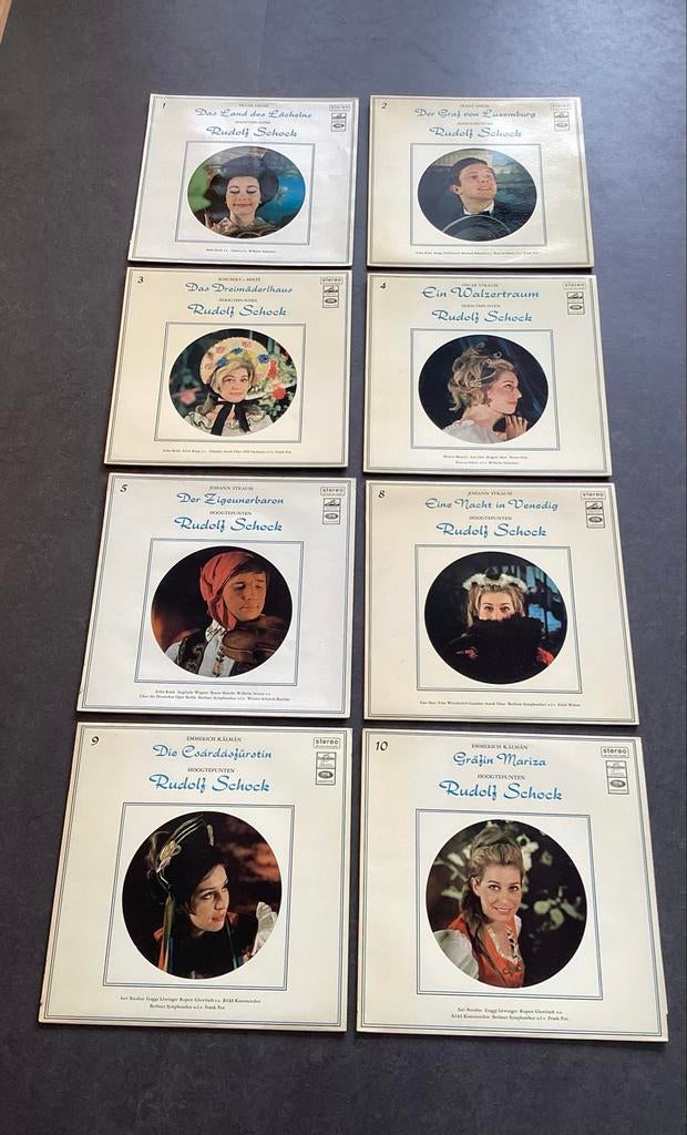 8x Operette Hoogtepunten Rudolf Schock Vinyl LP Collectie, Cd's en Dvd's, Vinyl | Klassiek, Gebruikt, Modernisme tot heden, Opera of Operette