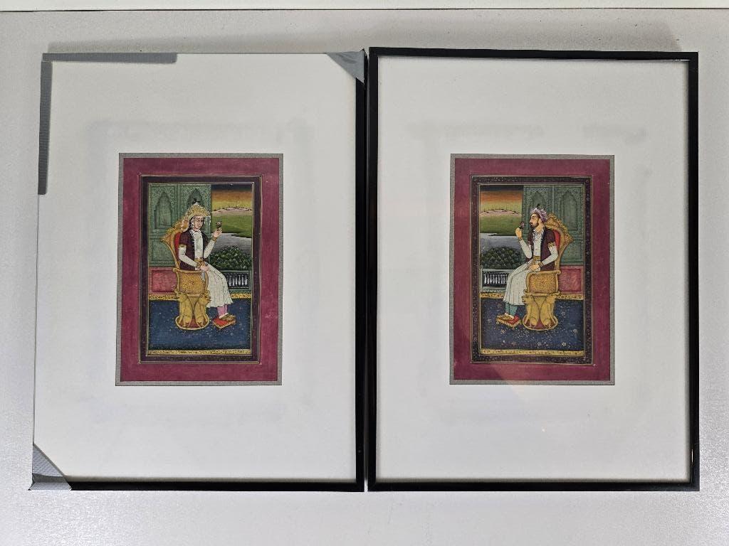 Miniatuurschildering Shah Jahan Mumtaz Mahal #2 17e/18e eeuw, Antiek en Kunst, Kunst | Niet-Westerse kunst, Ophalen of Verzenden