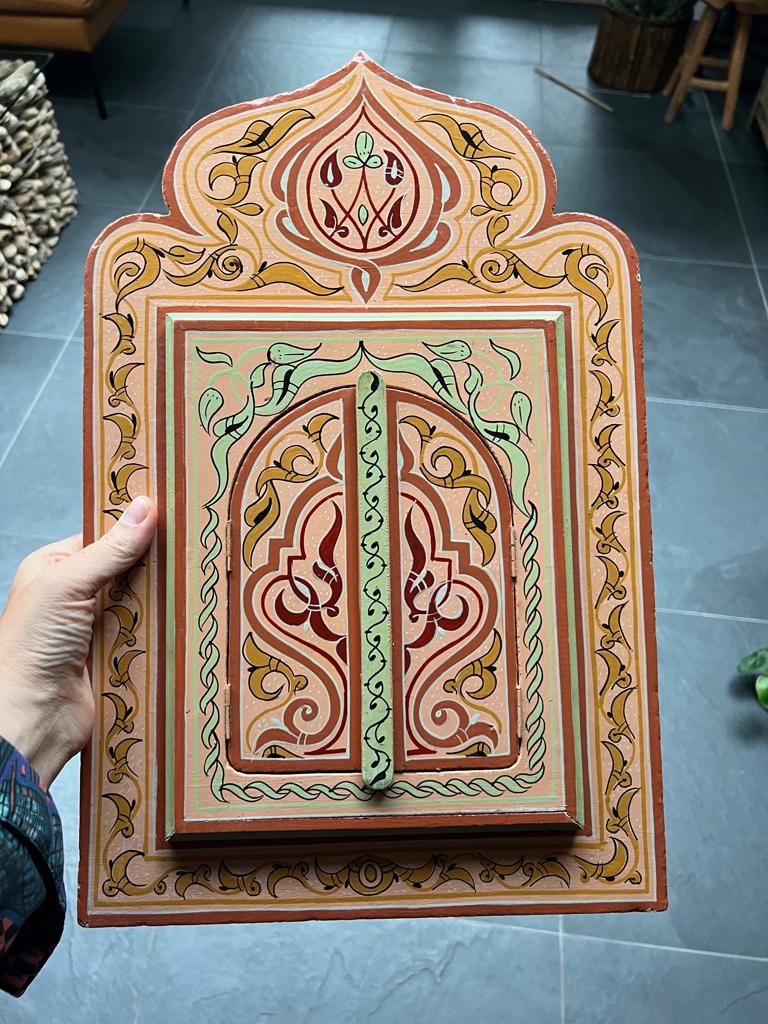 Marokkaanse handbeschilderde spiegel arabisch oosters, Huis en Inrichting, Woonaccessoires | Spiegels, Gebruikt, Ophalen of Verzenden