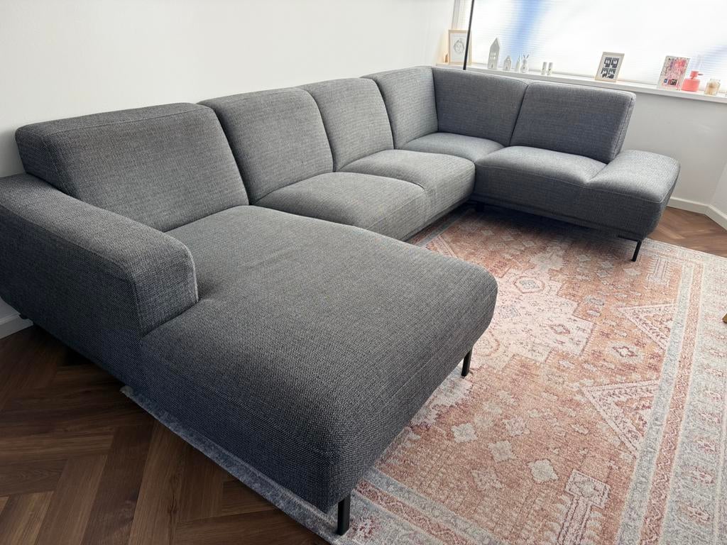 Luxe Montel bank, kleur antraciet, Ophalen, Gebruikt, Stof, Modern