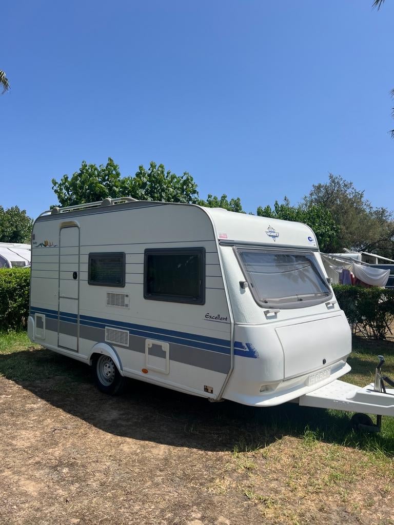 Hobby De Luxe 400 SB (2001) – zeer goed onderhouden, Standaardzit, Hobby, Luifel, Omvormbare zithoek