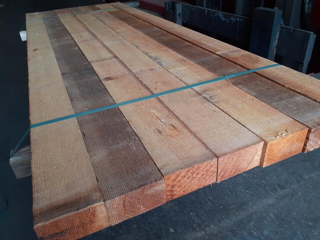 7 stuks Oregon Pine balken 75x125x2440mm - RIFT gezaagd, Ophalen of Verzenden, Nieuw, 180 tot 250 cm, Balken