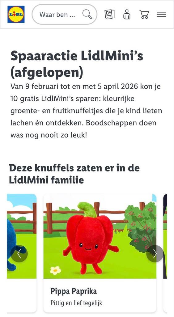Gezocht: Lidl Plus Groente Knuffel Zegels (omgeving Utrecht), Ophalen, Nieuw, Overige typen, Lidl