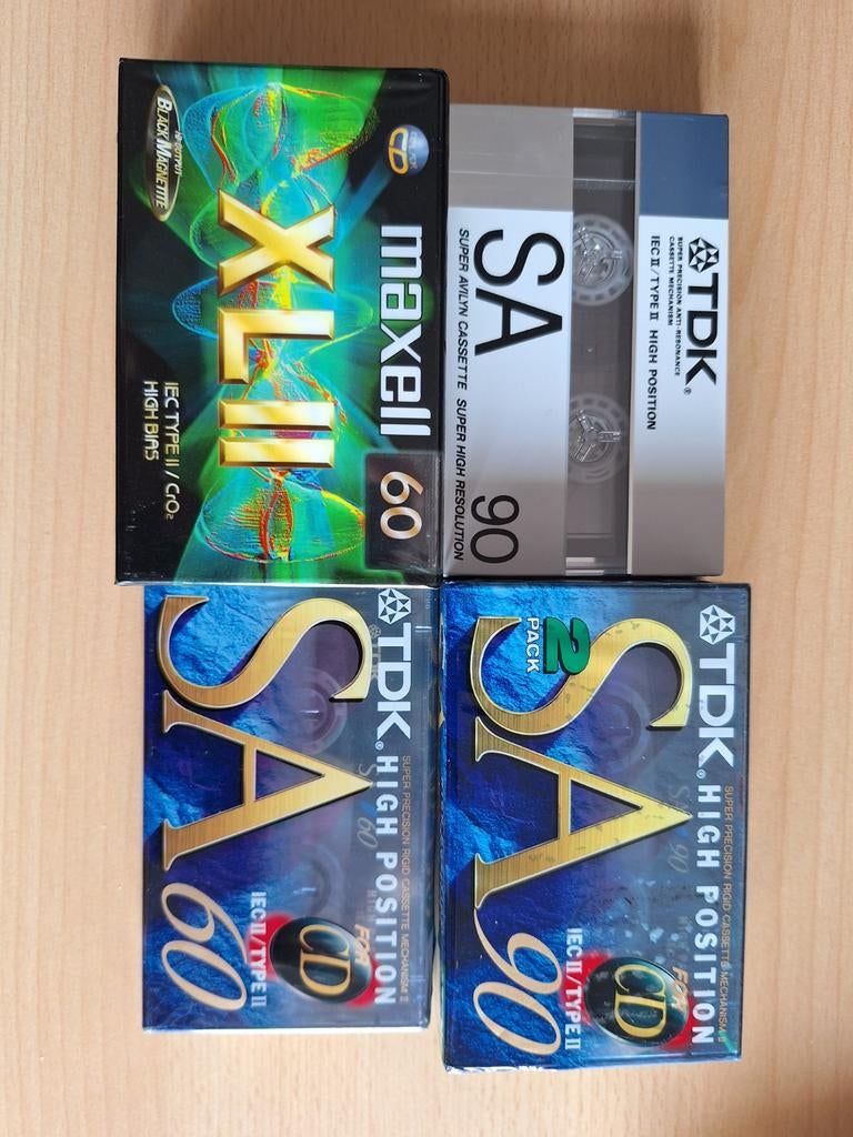 TDK SA C60/C90 en Maxell XL II C60 - 6 stuks - nieuw, 2 t/m 25 bandjes, Overige genres, Ophalen of Verzenden, Nieuw in verpakking