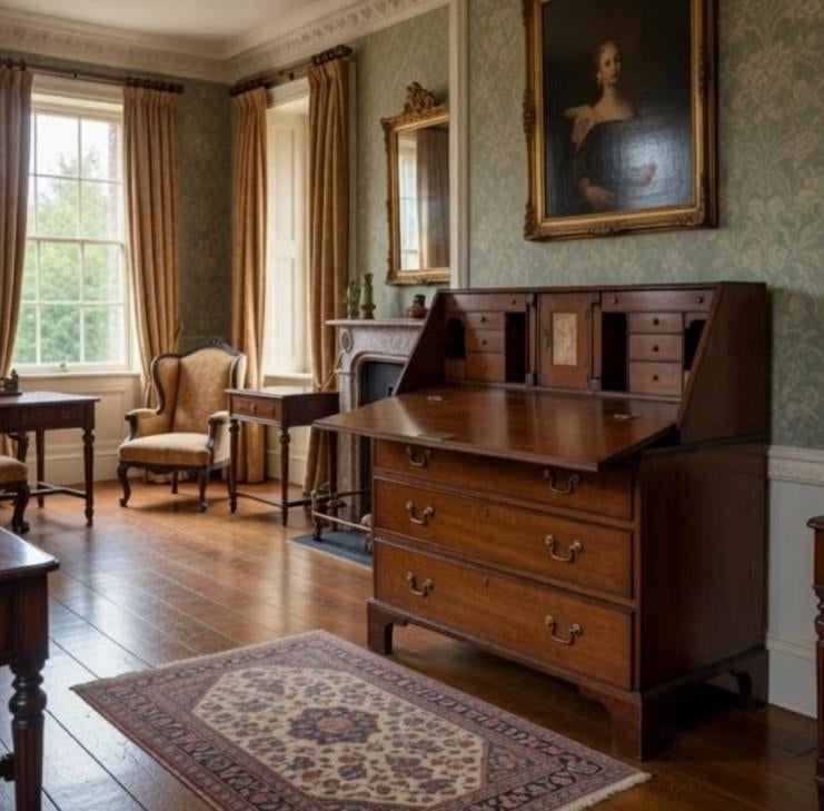 antieke eiken secreataire 18de eeuw, Engels,Georgian, Antiek en Kunst, Antiek | Meubels | Kasten, Ophalen