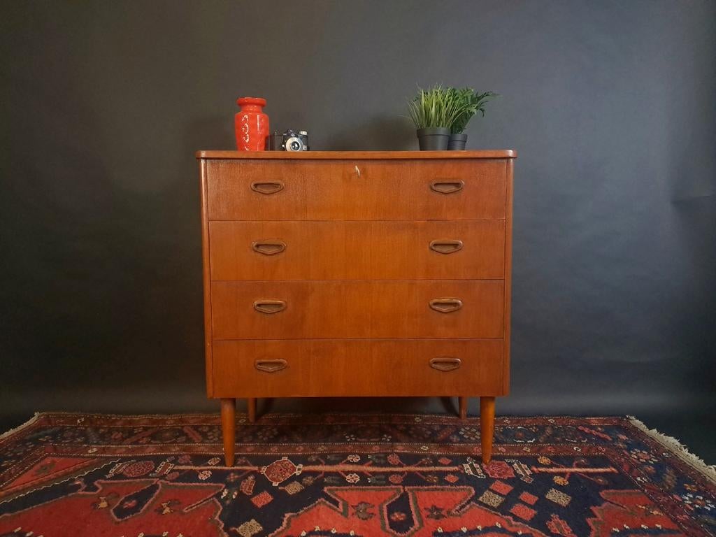 Vintage Midcentury Design Retro Ladekast, Huis en Inrichting, Kasten | Ladekasten, Ophalen, Gebruikt, ., 50 tot 100 cm