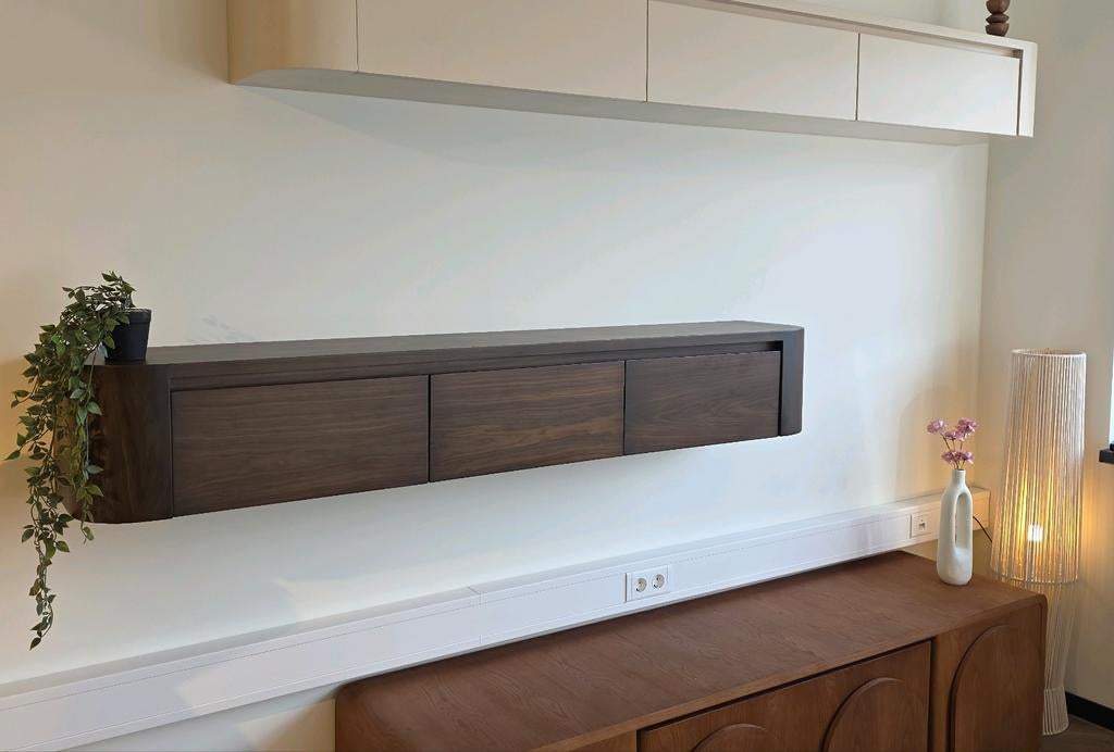 NIEUW! Zwevend TV meubel Walnoot 180cm/240cm, Huis en Inrichting, Ophalen