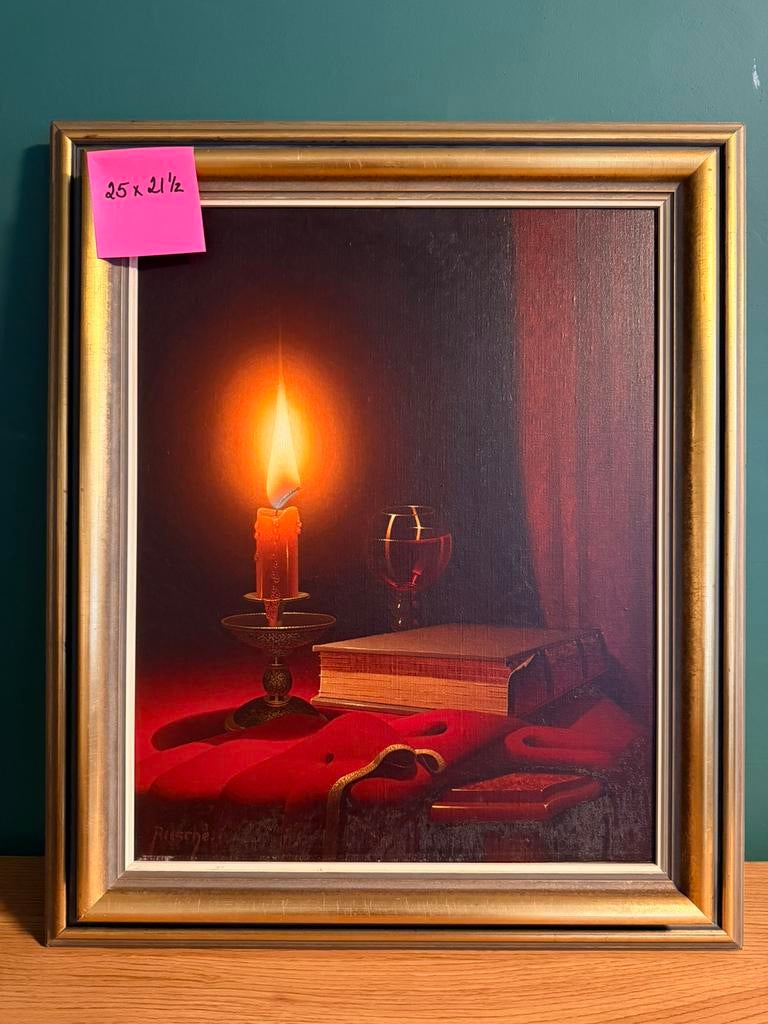 Schilderij stilleven door Rudy Rusche, Ophalen