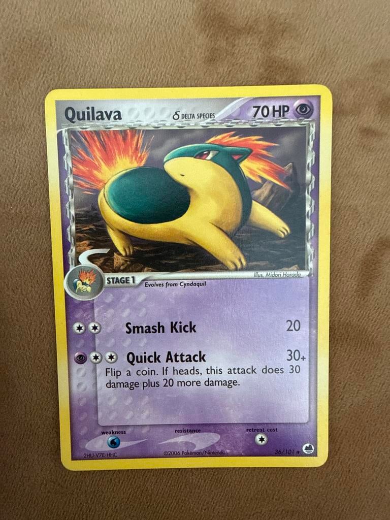 Pokémon kaart Quilava Delta Species 36/101, Ophalen of Verzenden, Gebruikt, Losse kaart