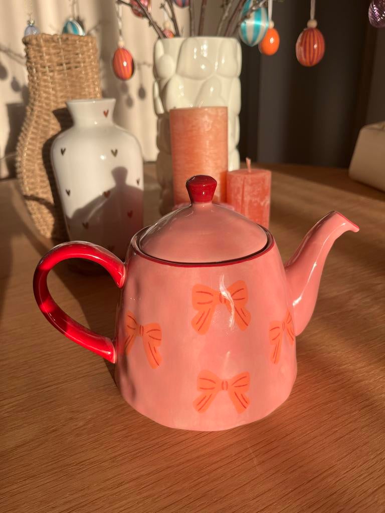 Roze theepot (ongebruikt), Nieuw, Roze, Steen/keramiek, Ophalen