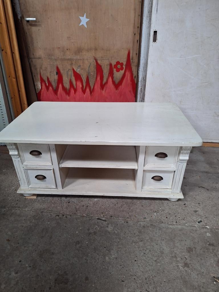 Wagonhouten salontafel, 100 tot 150 cm, Minder dan 50 cm, Rechthoekig, 50 tot 100 cm