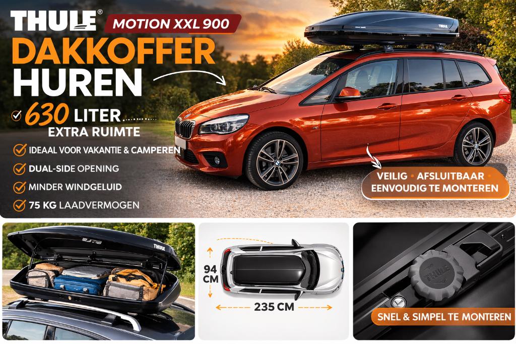 Dakkoffer huren – Thule Motion XXL 900 (630L), Auto diversen, Dakkoffers, Ophalen, Zo goed als nieuw