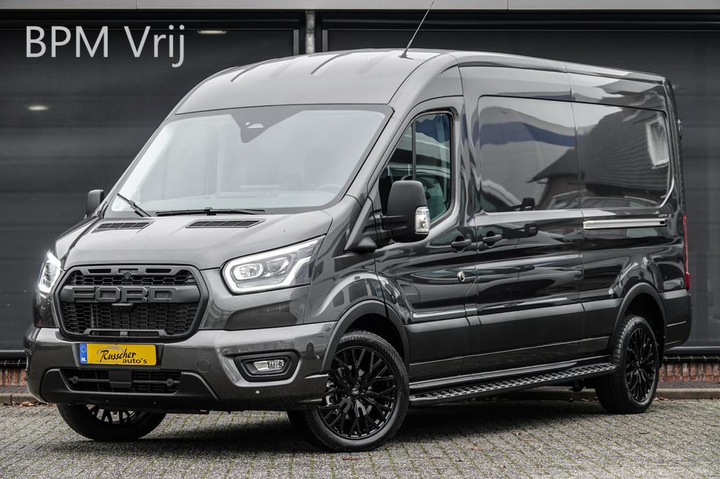 Ford Transit L3H2 | 2.0Tdci 165Pk A8 Aut. | 350 | Raptor Edi, 12 maanden, Stof, Zwart, 4 cilinders