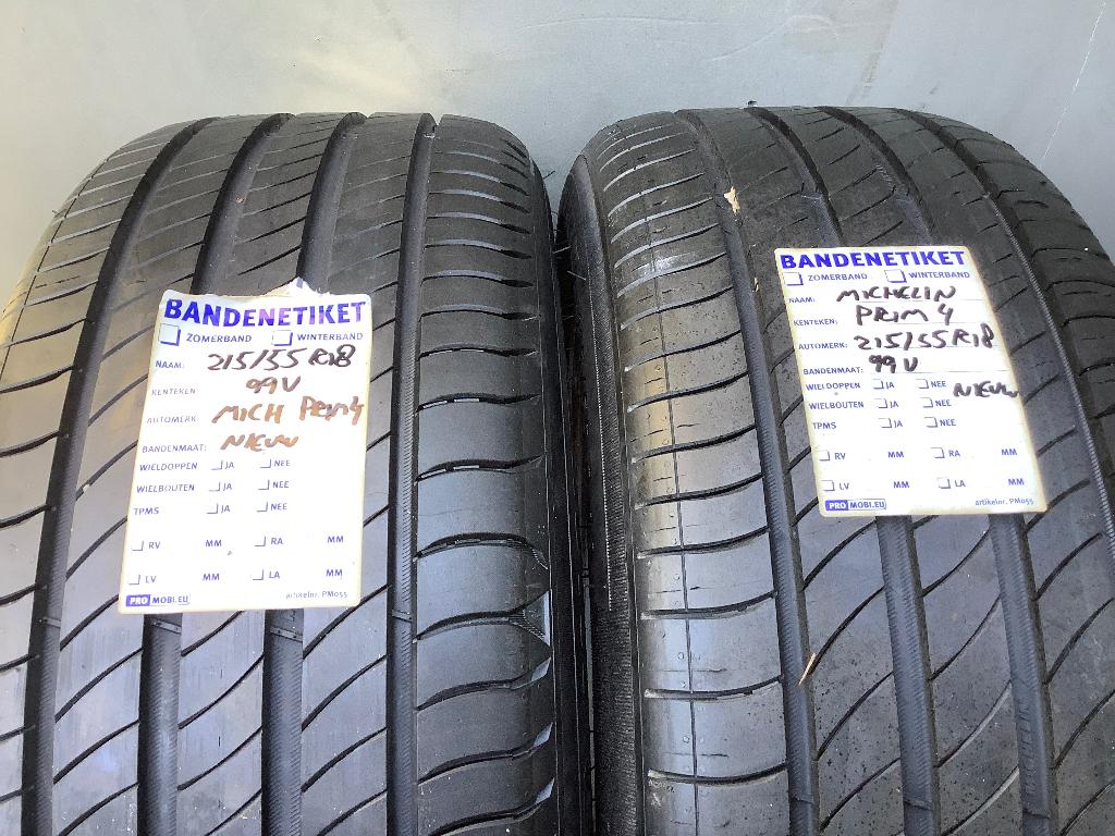 2 x Michelin Primacy 4 in 215 55 18 vol profiel 6,5 mm, Ophalen, 18 inch, Band(en), Personenwagen