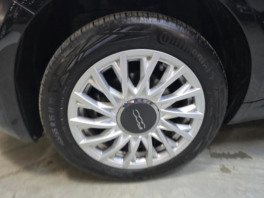 Fiat 500c 1.0 Hybrid Dolcevita Climate Control Leder Carplay, Auto's, Voorwielaandrijving, Gebruikt, 4 stoelen, Zwart