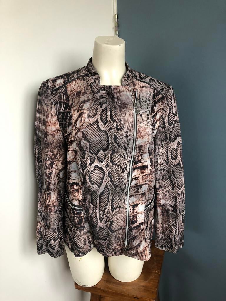 Gerry weber snake slangenprint jasje 44 grijs taupe bruin, Kleding | Dames, Jasjes, Kostuums en Pakken, Bruin, Maat 42/44 (L)