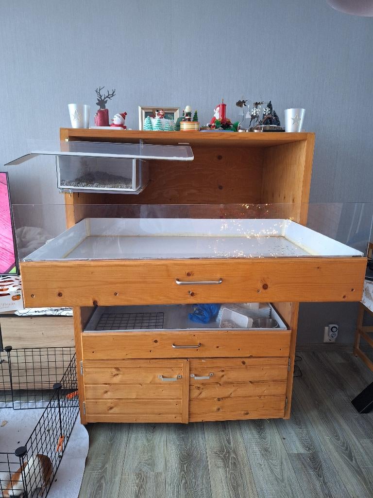 Caviaflat Home made, Dieren en Toebehoren, Knaagdieren en Konijnen | Hokken en Kooien, Ophalen, Kooi, Gebruikt, 90 cm of meer