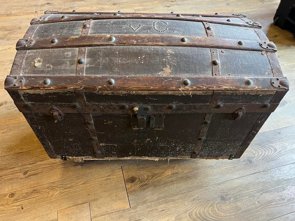 Antieke Scheepskist met Plateau, Antiek en Kunst, Ophalen