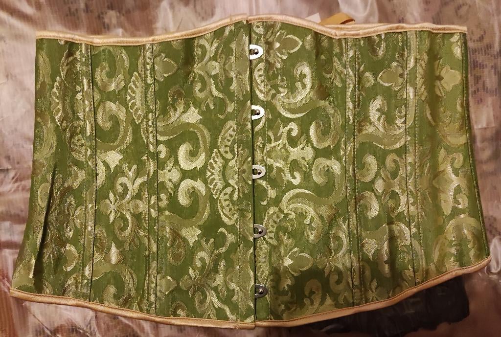 lichtgroen korset polyester jacquard stof met baleinen mt L, Maat 42/44 (L), Nieuw, Ophalen of Verzenden, Zonder mouw
