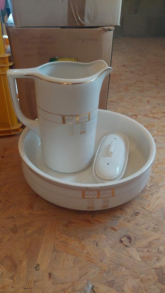 Antiek Lampetstel met Gouden Details, Antiek en Kunst, Ophalen