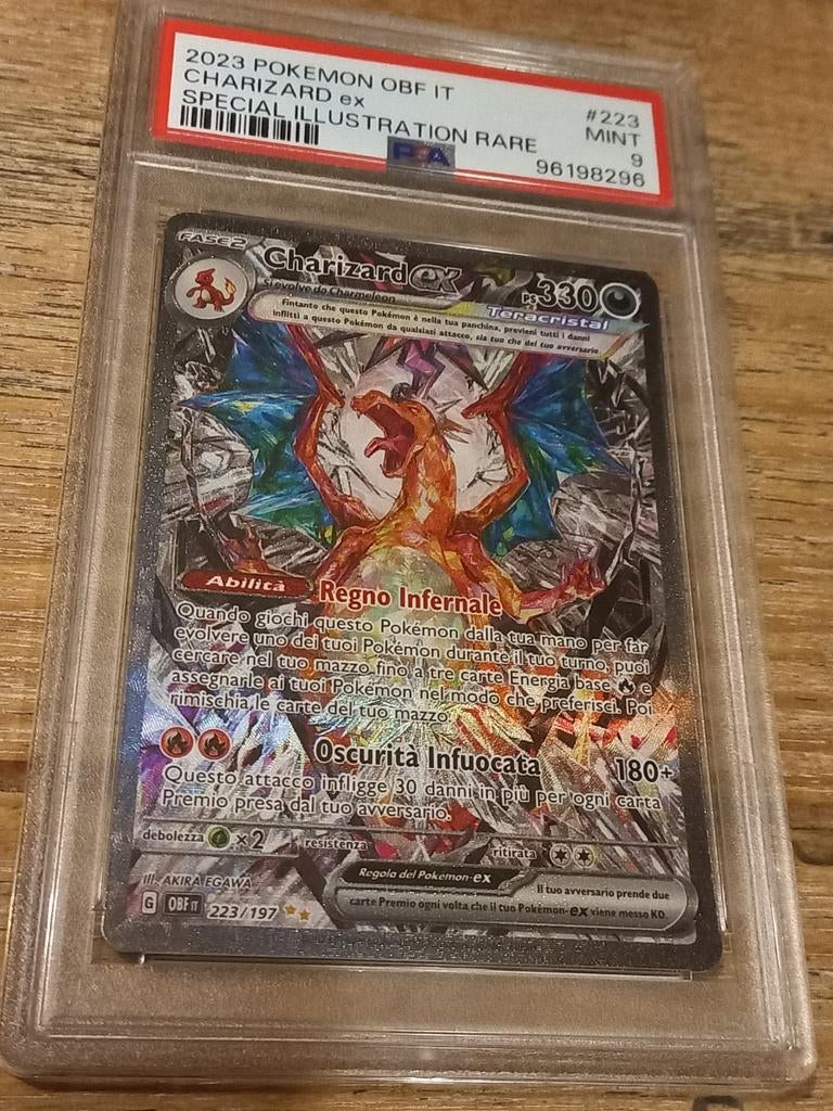Charizard ex psa9, Ophalen of Verzenden, Nieuw, Losse kaart, Foil