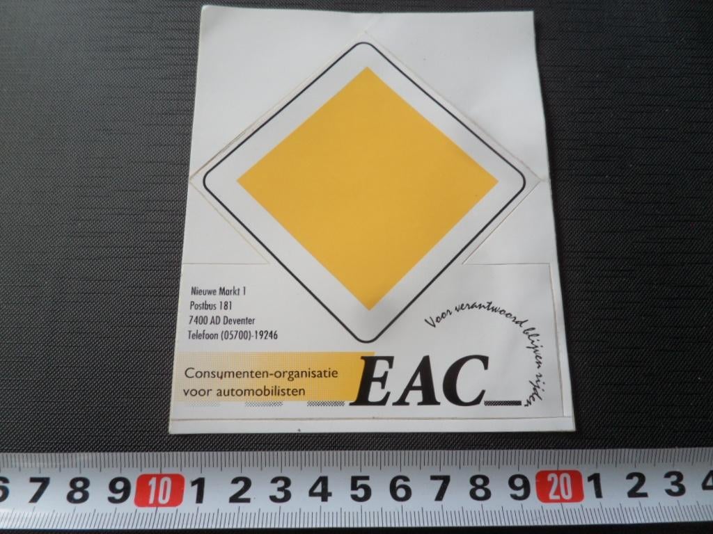sticker verkeersbord voorrangsweg deventer EAC, Ophalen, Zo goed als nieuw