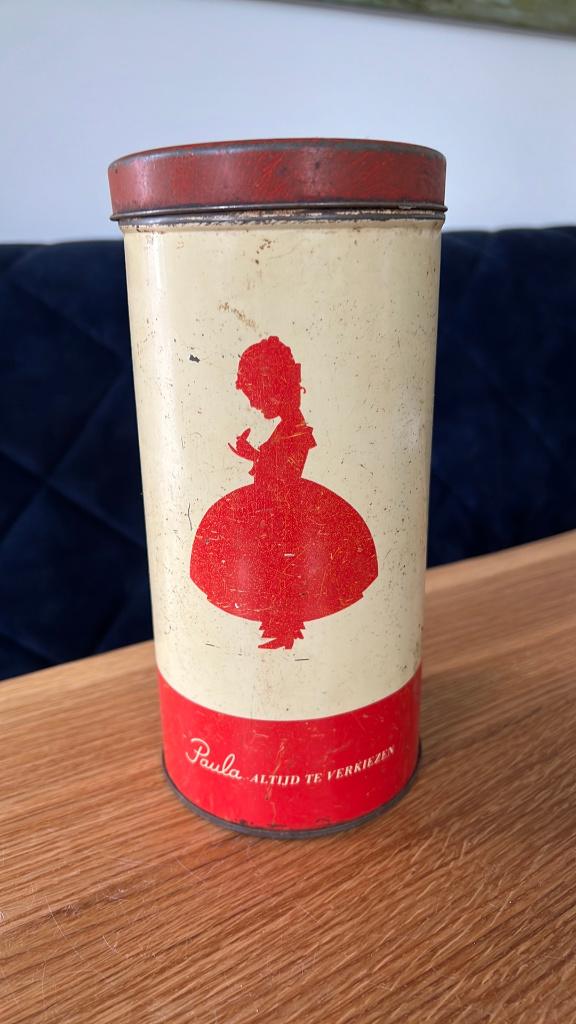 Paula beschuitblik “Altijd te verkiezen” Rotterdam créme, Verzamelen, Blikken, Ophalen of Verzenden, Gebruikt, Overige