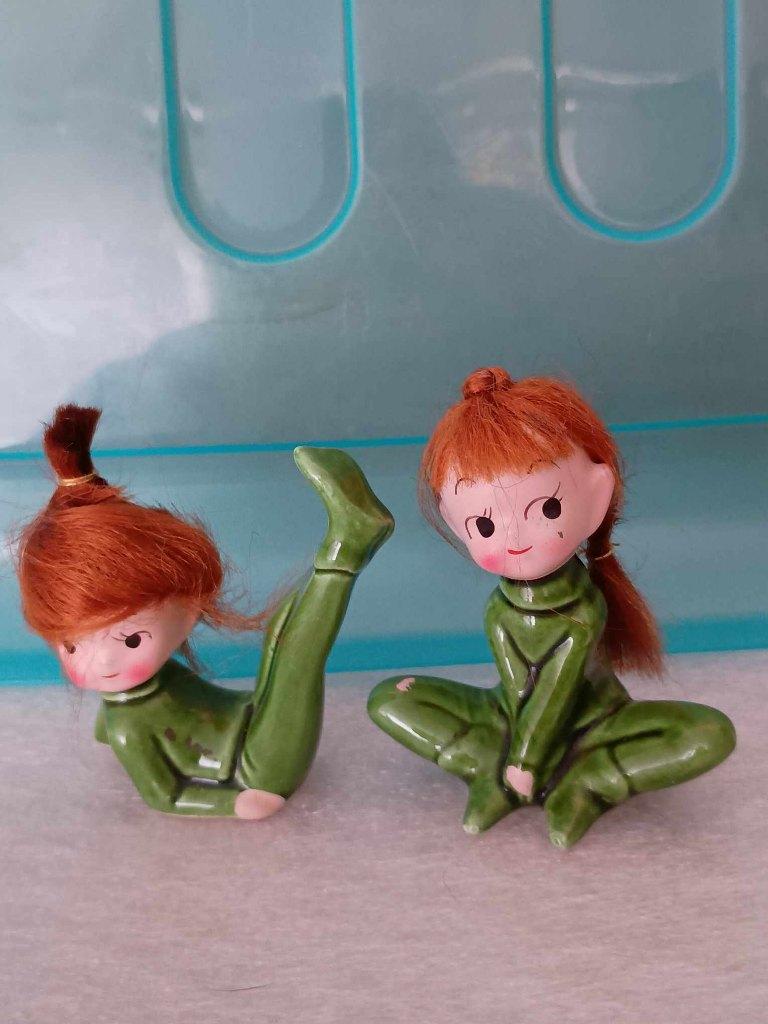 Vintage Napco Japan Keramiek Pixie Elf Beeldje Jaren 50, Ophalen, Zo goed als nieuw, Mens