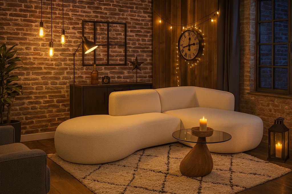 Hoekbank Suzy Teddy stof 275x150 Direct/Leverbaar E-7022