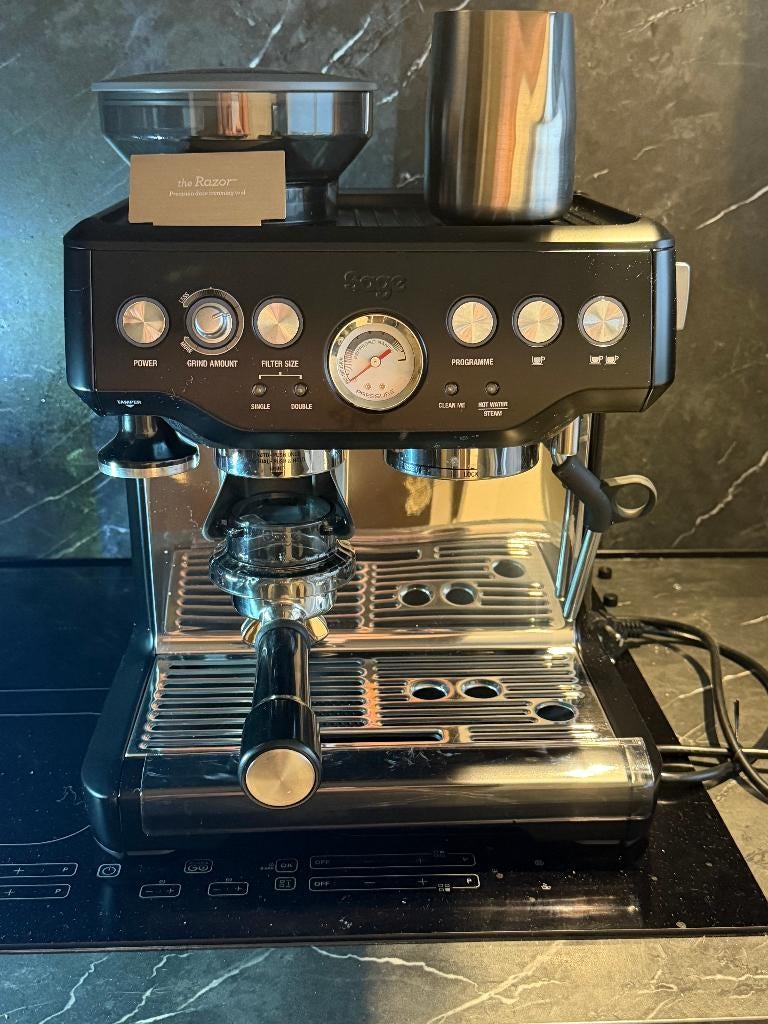 sage barista express, Koffiemachine, Ophalen of Verzenden, Zo goed als nieuw, Afneembaar waterreservoir