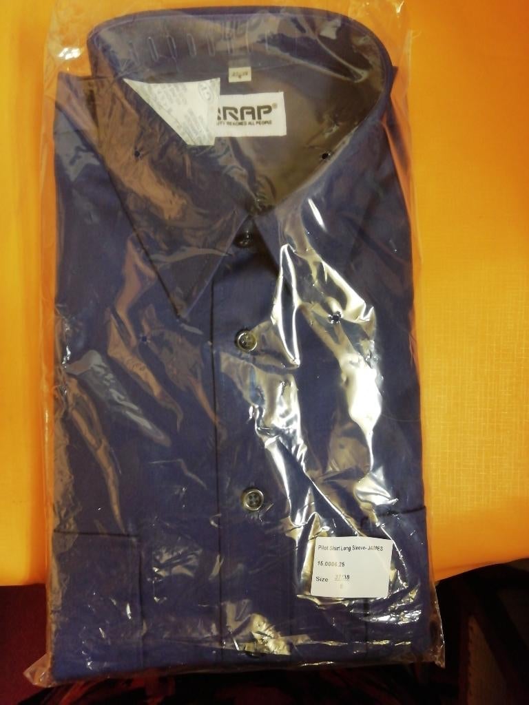 Nieuw (werk)overhemd met lange mouw 37/38 - 6 Nog 1 stuks!, QRAP, Blauw, Halswijdte 38 (S) of kleiner, Nieuw